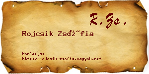 Rojcsik Zsófia névjegykártya